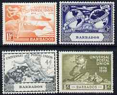 Barbados 1949 KG6 75th Anniversary of Universal Postal Union set of 4 mounted mint, SG267-70, stamps on , stamps on  stamps on , stamps on  stamps on  kg6 , stamps on  stamps on  upu , stamps on  stamps on 