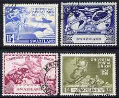 Swaziland 1949 KG6 75th Anniversary of Universal Postal Union set of 4 cds used SG 48-51, stamps on , stamps on  kg6 , stamps on  upu , stamps on 