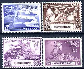 Montserrat 1949 KG6 75th Anniversary of Universal Postal Union set of 4 mounted mint, SG 117-20, stamps on , stamps on  kg6 , stamps on  upu , stamps on 