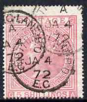 Great Britain 1867 QV 5s pale rose plate 1 centred to lower left but good colour and cds cancels, SG127 cat 00, stamps on , stamps on  qv , stamps on 