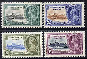 Turks & Caicos Islands 1935 KG5 Silver Jubilee set of 4, mounted mint SG 187-90, stamps on , stamps on  kg5 , stamps on silver jubilee, stamps on castles