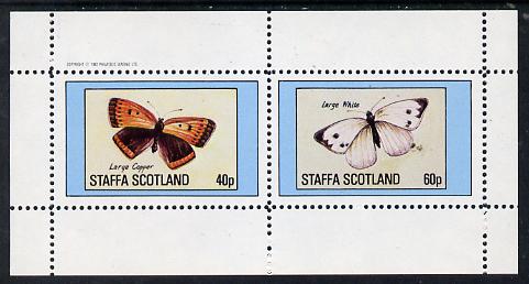 Staffa 1982 Butterflies (Large Copper & Large White) perf  set of 2 values (40p & 60p) unmounted mint, stamps on butterflies
