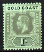 Gold Coast 1913-21 KG5 1s black on green (emerald back) MCA unmounted mint SG 79d, stamps on , stamps on  kg5 , stamps on 