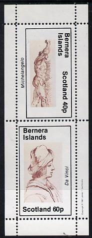 Bernera 1981 Sketches (Michelangelo & da Vinci) perf  set of 2 values (40p & 60p) unmounted mint, stamps on arts, stamps on michelangelo, stamps on leonardo da vinci, stamps on renaissance