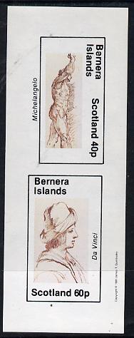 Bernera 1981 Sketches (Michelangelo & da Vinci) imperf  set of 2 values (40p & 60p) unmounted mint, stamps on arts, stamps on michelangelo, stamps on leonardo da vinci, stamps on renaissance