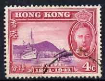 Hong Kong 1941 KG6 Centenary of British Occupation 4c cds used SG164, stamps on , stamps on  kg6 , stamps on ships