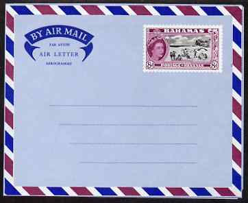 Aerogramme - Bahamas 1954 8d Air Letter form unused and fine H&G F3A, stamps on 