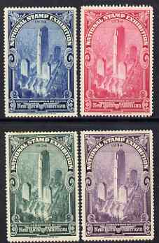 Cinderella - United States 1934 National Stamp Exhibition set of 4 perf labels mounted mint, stamps on cinderella, stamps on stamp exhibitions, stamps on 