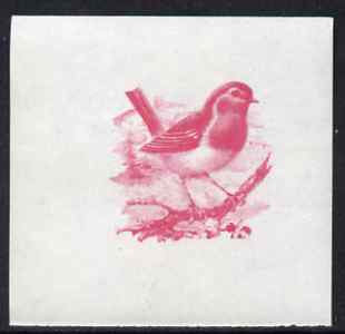 Calf of Man 1973 Birds - Robin 10m imperf proof in magenta only on gummed paper, unmounted mint as Rosen CA257, stamps on birds, stamps on robins, stamps on scouts
