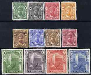 Zanzibar 1936 Sultan definitive set 12 values to 7s50 mounted mint, SG 310-21, stamps on sailing, stamps on yachts, stamps on canoes