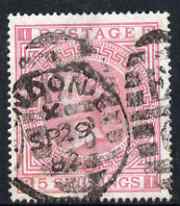 Great Britain 1867-83 QV 5s rose plate 2 good used with full perfs and fairly well centred SG 127 cat \A31,100, stamps on 