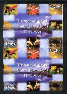 Peru 2002  Biological Conference 4$80 imperf pair unmounted mint, stamps on 