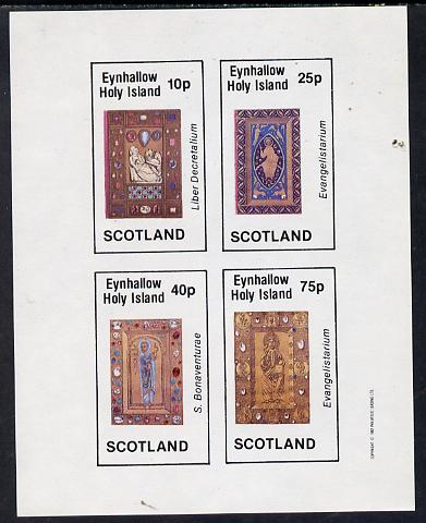 Eynhallow 1982 Ornate Book Covers #2 imperf set of 4 (10p to 75p), stamps on , stamps on  stamps on books   literature