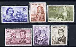 Australia 1966 Navigators set of 6 (40c to $4) unmounted mint, SG 398-403, stamps on ships, stamps on explorers, stamps on personalities