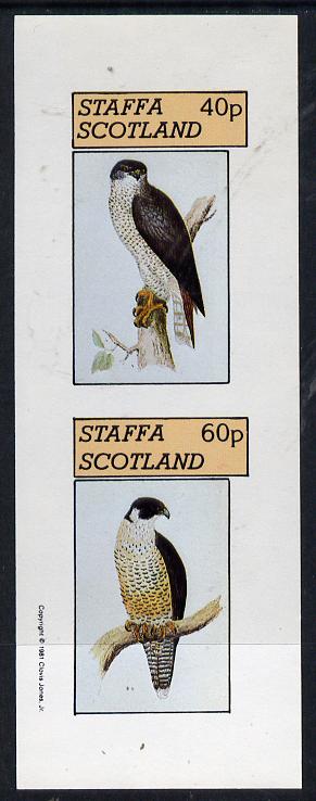 Staffa 1981 Birds of Prey #04 imperf  set of 2 values (40p & 60p) unmounted mint, stamps on , stamps on  stamps on birds, stamps on  stamps on birds of prey