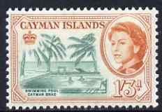 Cayman Islands 1962-64 Swimming Pool 1s3d unmounted mint, SG 175, stamps on swimming, stamps on tourism, stamps on shells