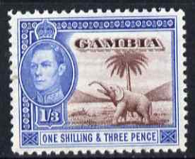 Gambia 1938-46 KG6 Elephant & Palm 1s3d unmounted mint SG 156a, stamps on , stamps on  stamps on , stamps on  stamps on  kg6 , stamps on  stamps on elephants