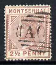 Montserrat 1880 QV 2.5d red-brown CC fine used with light AO8 cancel SG4, stamps on , stamps on  qv , stamps on 