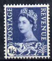 Great Britain Regionals - Wales 1958-67 Wilding 1s6d grey-blue wmk Crowns 2 phosphor bands unmounted mint SG W6, stamps on 