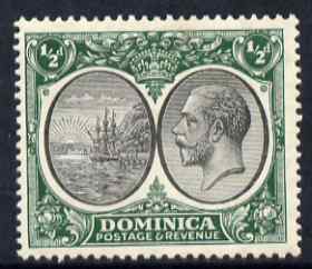 Dominica 1923-33 KG5 Badge 1/2d black & green mounted mint SG 71, stamps on , stamps on  kg5 , stamps on ships