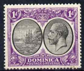 Dominica 1923-33 KG5 Badge 1d black & violet mounted mint SG 72, stamps on , stamps on  kg5 , stamps on ships