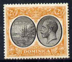 Dominica 1923-33 KG5 Badge 2.5d black & orange-yellow mounted mint SG 77, stamps on , stamps on  kg5 , stamps on ships