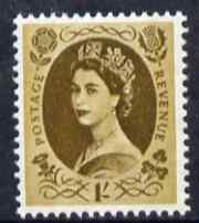 Great Britain 1960-67 Wilding 1s bistre-brown Crowns phos unmounted mint SG 617e, stamps on 