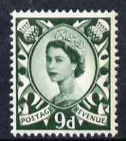 Great Britain Regionals - Scotland 1958-67 Wilding 9d bronze-green wmk Crowns unmounted mint SG S4, stamps on 
