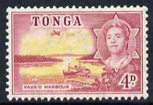 Tonga 1953 Vava'u Harbour 4d unmounted mint SG 106, stamps on harbours