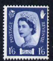 Great Britain Regionals - Northern Ireland 1958-67 Wilding 1s6d grey-blue wmk Crowns 2 phosphor bands unmounted mint SG NI6, stamps on 