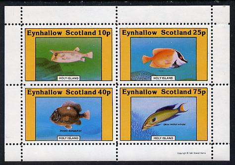 Eynhallow 1981 Fish #02 (Cow Fish, Wrasse, etc) perf  set of 4 values (10p to 75p) unmounted mint, stamps on fish     marine-life