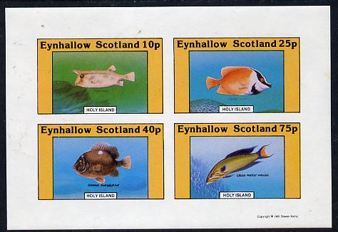 Eynhallow 1981 Fish #02 (Cow Fish, Wrasse, etc) imperf  set of 4 values (10p to 75p) unmounted mint, stamps on fish     marine-life