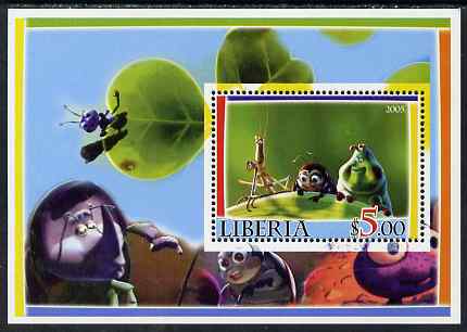 Liberia 2005 Bugs life perf m/sheet #1 unmounted mint, stamps on insects, stamps on disney, stamps on cartoons