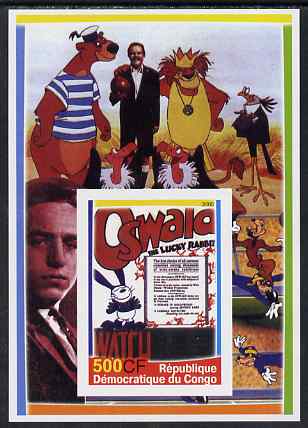 Congo 2005 Disney Movie Posters - Oswald imperf souvenir sheet unmounted mint. Note this item is privately produced and is offered purely on its thematic appeal, stamps on disney, stamps on cartoons, stamps on entertainments