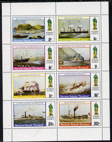 Bernera 1979 Rowland Hill (Ships - Ironwitch, Savannah, Paddle Streamers, etc) perf  set of 8 values (2p to 30p) unmounted mint, stamps on , stamps on  stamps on postal, stamps on  stamps on ships, stamps on  stamps on rowland hill