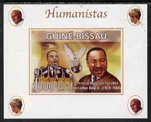 Guinea - Bissau 2008 Humanists - Martin Luther King individual imperf deluxe sheet unmounted mint. Note this item is privately produced and is offered purely on its thematic appeal, stamps on personalities, stamps on human rights, stamps on diana, stamps on royalty, stamps on pope, stamps on doves, stamps on peace