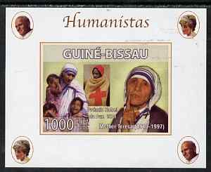 Guinea - Bissau 2008 Humanists - Mother Teresa individual imperf deluxe sheet unmounted mint. Note this item is privately produced and is offered purely on its thematic a..., stamps on personalities, stamps on human rights, stamps on diana, stamps on royalty, stamps on pope, stamps on teresa, stamps on red cross