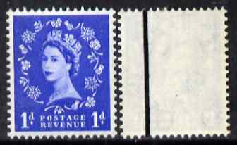 Great Britain 1958-61 Wilding Crowns graphite 1d (1 band) unmounted mint SG588a, stamps on wildings