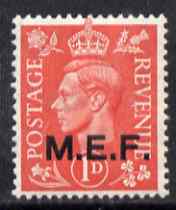 British Occupations of Italian Colonies - MEF 1943-47 KG6 1d pale scarlet unmounted mint SG M11, stamps on , stamps on  kg6 , stamps on 