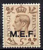 British Occupations of Italian Colonies - MEF 1943-47 KG6 5d brown (opt 13.5 mm) unmounted mint SG M15, stamps on , stamps on  kg6 , stamps on 
