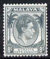 Malaya - Straits Settlements 1937-41 KG6 8c grey lightly mounted mint SG 283, stamps on , stamps on  kg6 , stamps on 