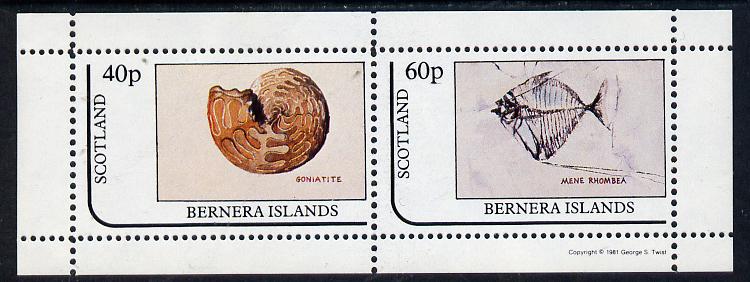 Bernera 1981 Fossils (Goniatite & Mene Rhombea) perf  set of 2 values (40p & 60p) unmounted mint, stamps on marine-life   minerals, stamps on fossils
