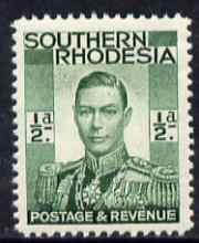 Southern Rhodesia 1937 KG6 def 1/2d green unmounted mint, SG40, stamps on , stamps on  kg6 , stamps on 