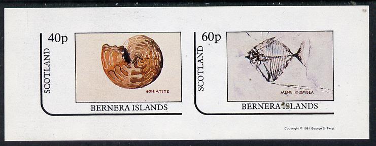 Bernera 1981 Fossils (Goniatite & Mene Rhombea) imperf  set of 2 values (40p & 60p) unmounted mint, stamps on marine-life   minerals, stamps on fossils  