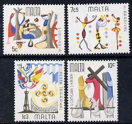 Malta 1976 Folklore set of 4 unmounted mint, SG 555-8, stamps on religion, stamps on easter, stamps on cultures
