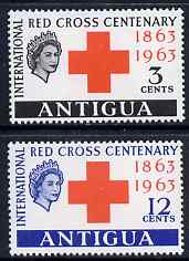 Antigua 1963 Red Cross Centenary perf set of 2 unmounted mint SG 147-8, stamps on red cross
