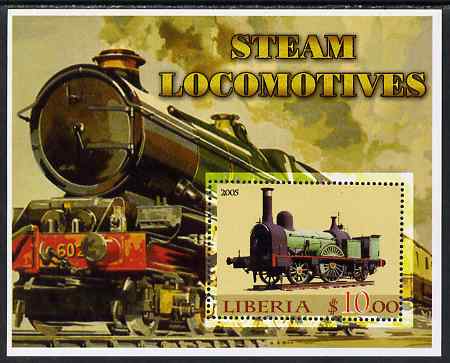 Liberia 2005 Steam Locomotives #02 perf m/sheet unmounted mint, stamps on railways