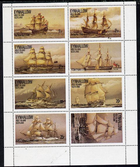 Eynhallow 1977 Tall Ships (Gun Frigate, Great Harry etc) perf  set of 8 values unmounted mint, stamps on ships