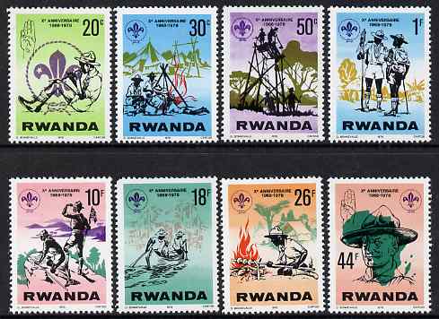 Rwanda 1978 Scout Anniversary perf set of 8 unmounted mint, SG 851-8, stamps on scouts