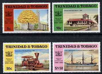 Trinidad & Tobago 1980 Centenary of Princes Town perf set of 4 unmounted mint, SG 555-58, stamps on trees, stamps on railways, stamps on ships, stamps on legal, stamps on  law , stamps on 